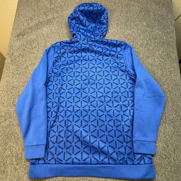 Nike Therma-FIT Mens XL Blue All Over Logo Print Hoodie - Picture 9 of 13